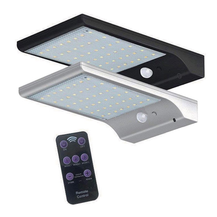 Luz Led inteligente con panel solar control remoto y sensor